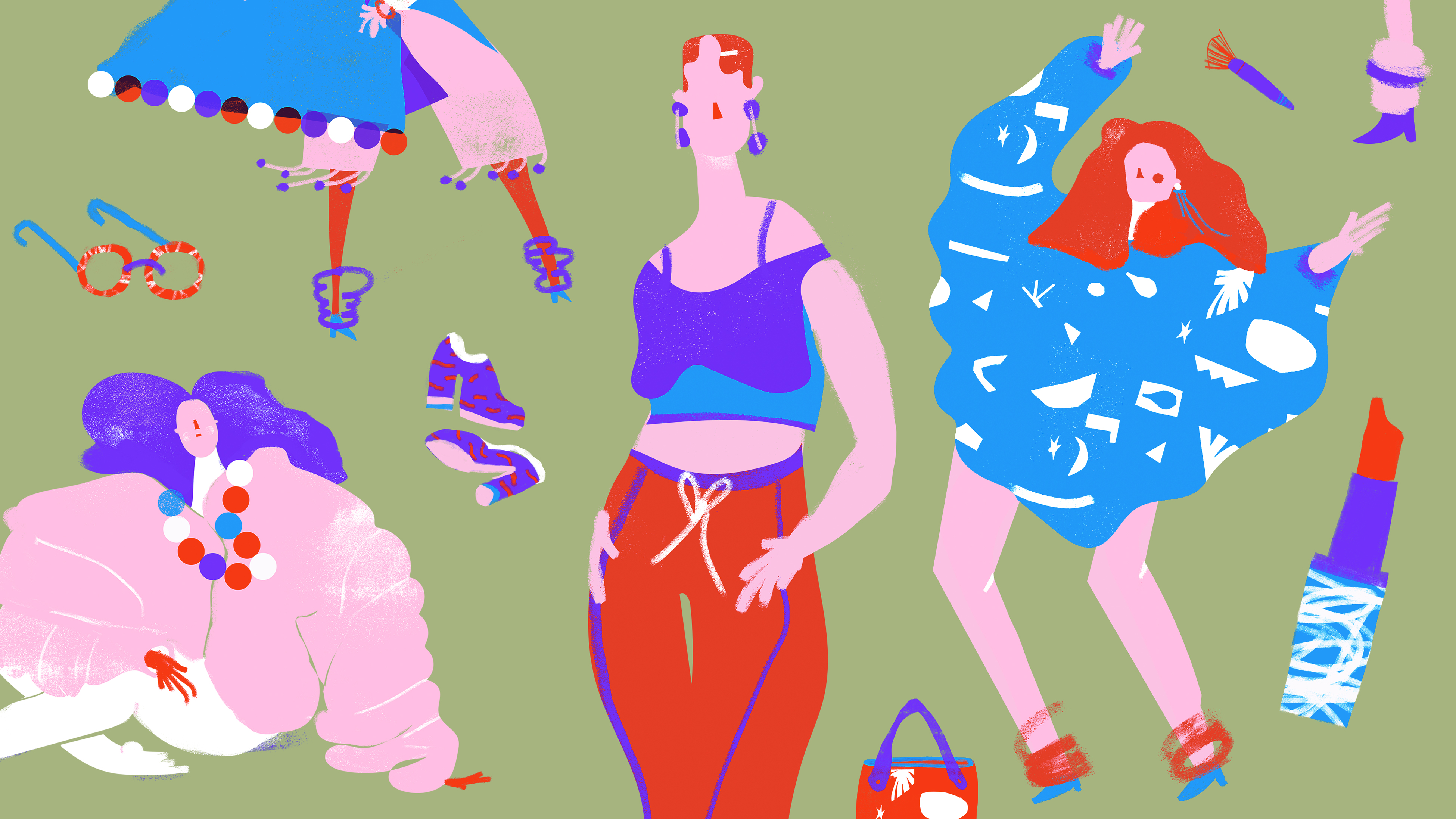 Colorful fashion and lifestyle illustration